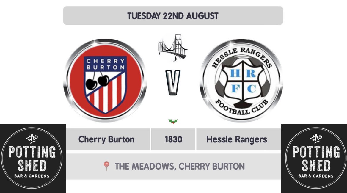 🔴🔵Fixture🔴🔵

Quick turnaround for the lads this week as we welcome @Hessle__Rangers to The Meadows! #UTC🍒🍒 

📍 Cherry Burton Sports-field
⌚️ 1830
🏆 Hessle rangers