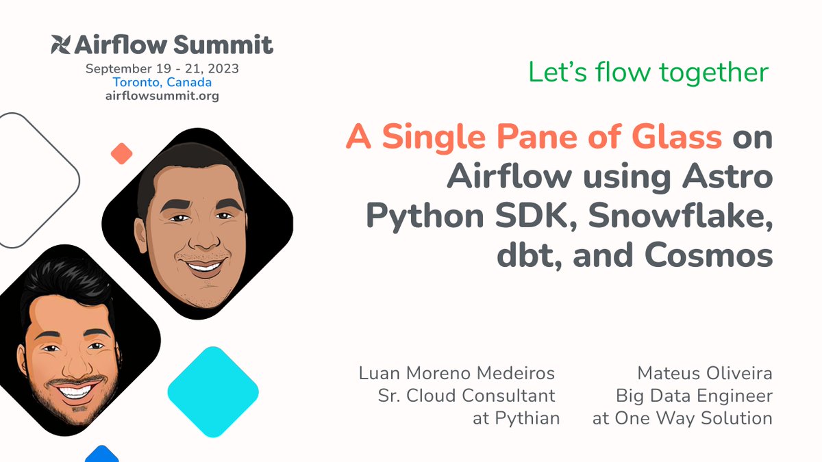 🚀 In this talk by @luansql Medeiros Maciel and Mateus Oliveira you will explore the integration with Astronomer Cosmos and build #DataPipelines at scale. 💻🔍
 Get your tickets now and be ready to streamline your workflow! 👉airflowsummit.org/tickets/