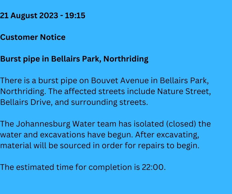 Johannesburg Water tweet media