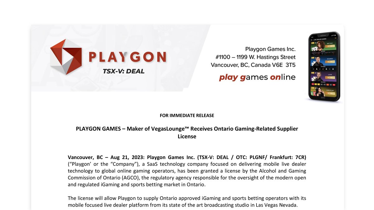 Playgon Games Inc. tweet media