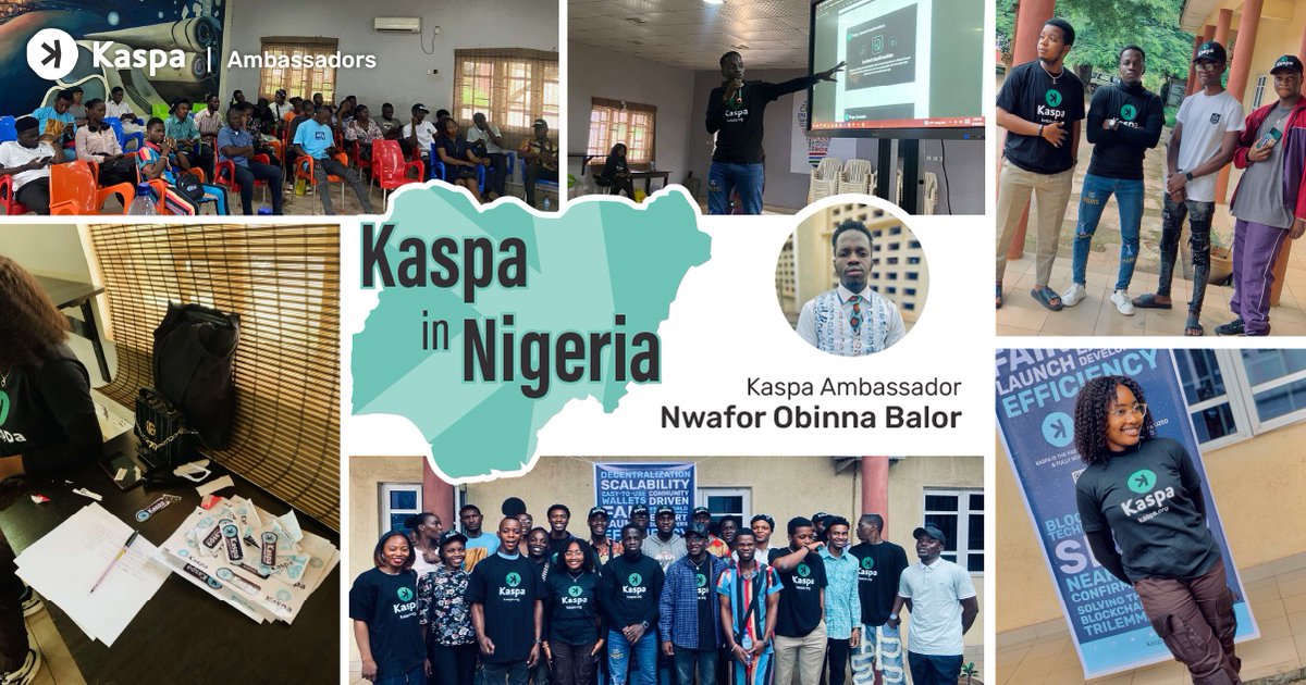 Another First! A #Kaspa Meetup in #Nigeria.
Unveiling the future with insights on scalability, security, consensus, and more.

Lead: Nwafor Obinna Balor (<a href="/NwaforObinna12/">Balor</a>)
Other Speakers: Anaellechukwu &amp; Micheal Arinze
<a href="/BlockchainUNN/">BlockchainUNN</a> 

Read the Report: kaspa.org/unveiling-the-…