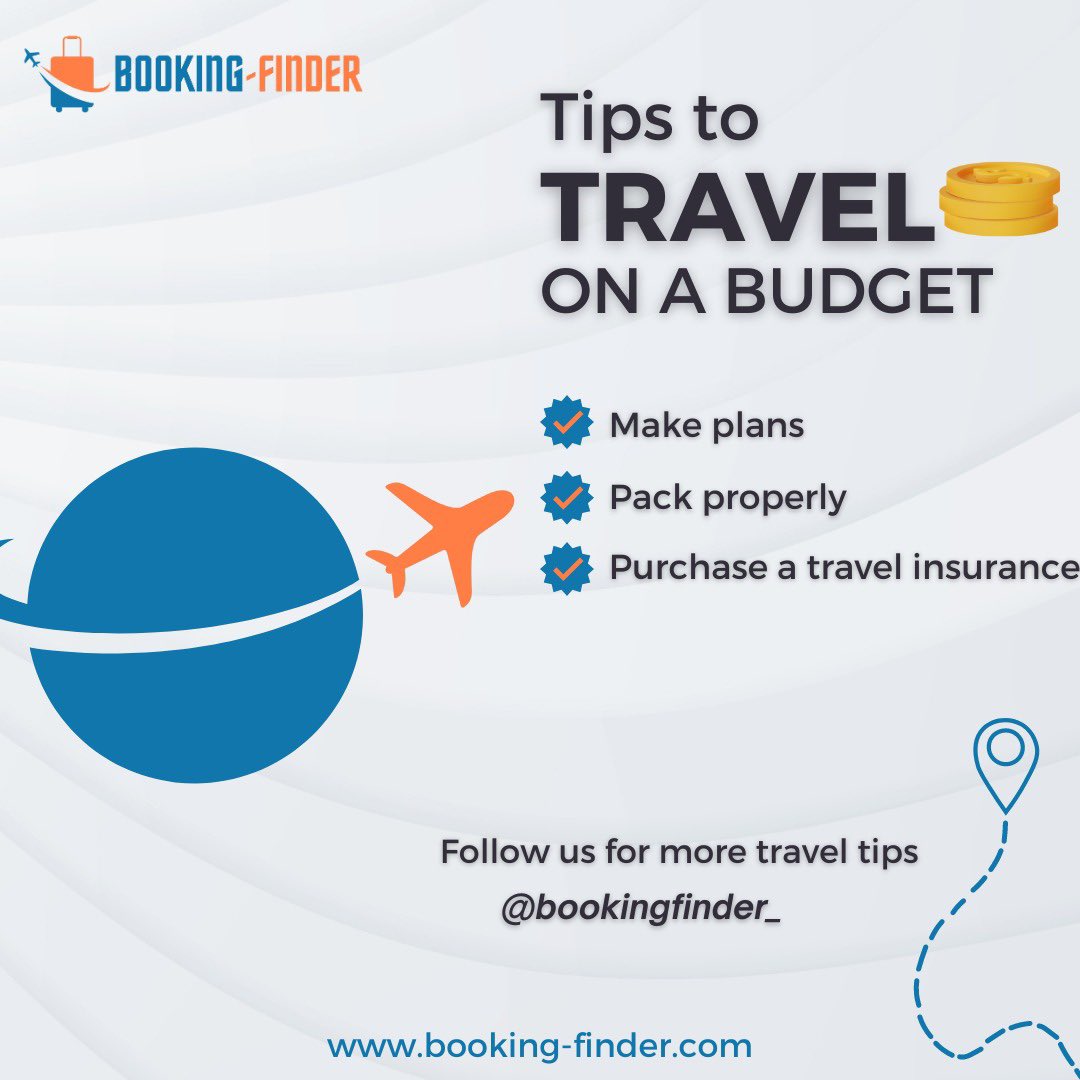 bookingfinder_'s tweet photo. 🔹We’ve complied some tried and tested tips to help you plan a holiday on a budget:
✨Make plans
✨Pack properly
✨Purchase a travel insurance
🔗https://t.co/FG4F9ImhCH

#bookingfinder #travelwebsite #besttraveloffers #besttraveldeals #traveldeals #flightdeals #flightdealsonline https://t.co/90YjoDRb1r