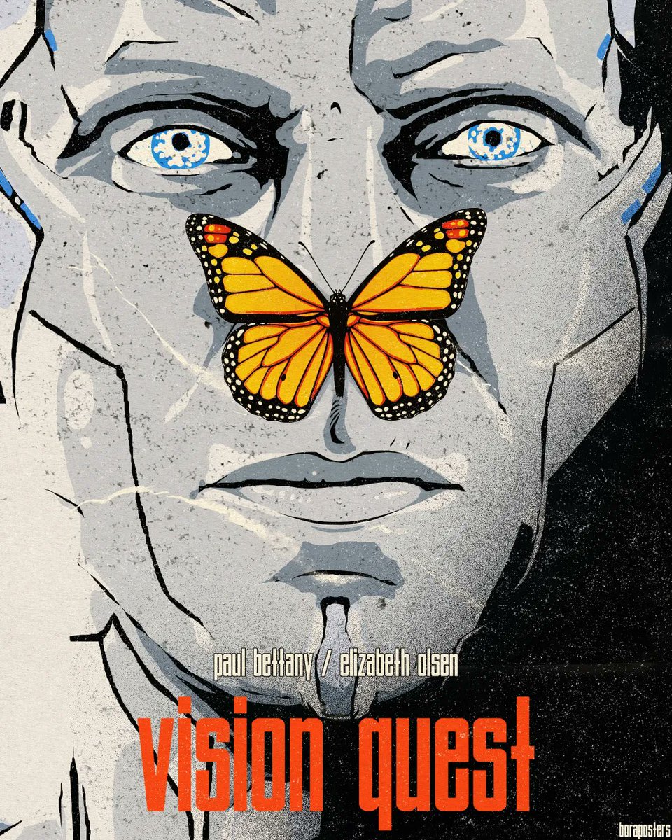'vision quest' poster art. 

#WandaVision #Marvel #paulbettany #ElizabethOlsen