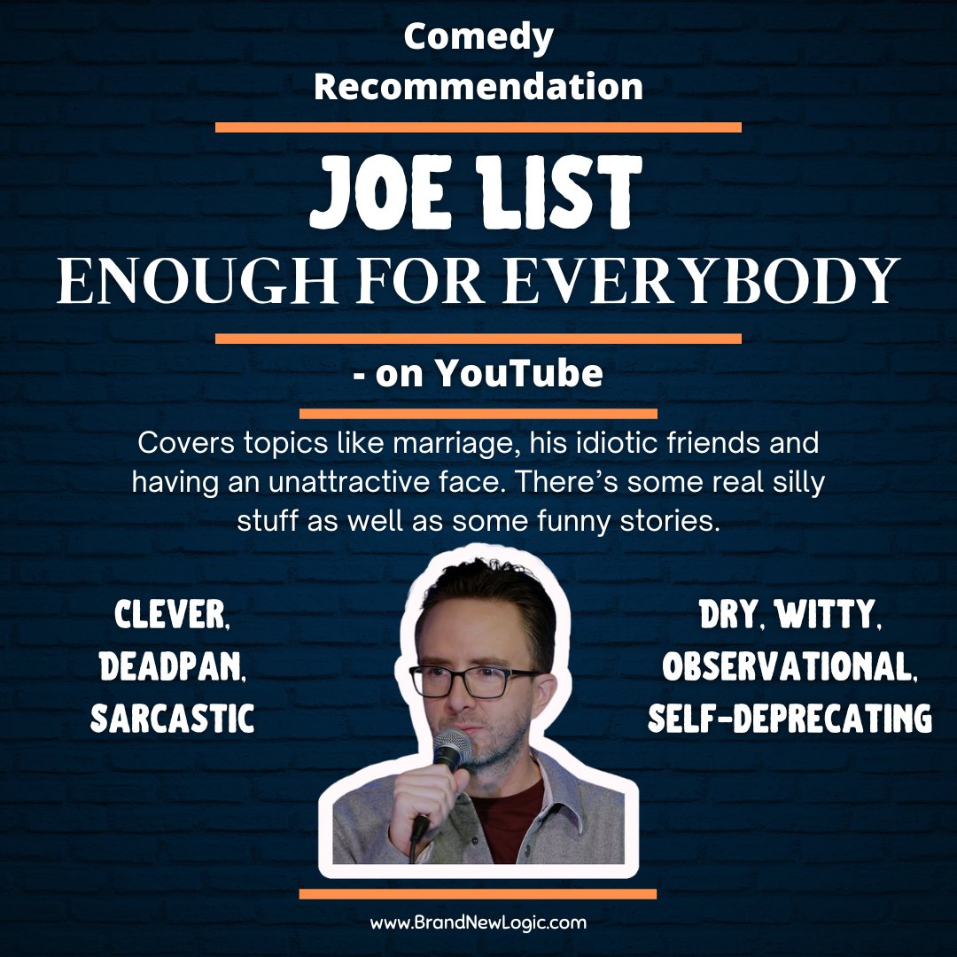 BrandNewLogicVL's tweet photo. If you need a good laugh, @JoeListComedy just dropped a new comedy special and it's fucking hilarious!
https://t.co/ZPy3ZqP02Y
(for more quotes and recommendations sign up for the Email List on https://t.co/4fTu6BRPY0) #JoeList #comedy #standupcomedy #comedyspcial https://t.co/eokfCAEGlx