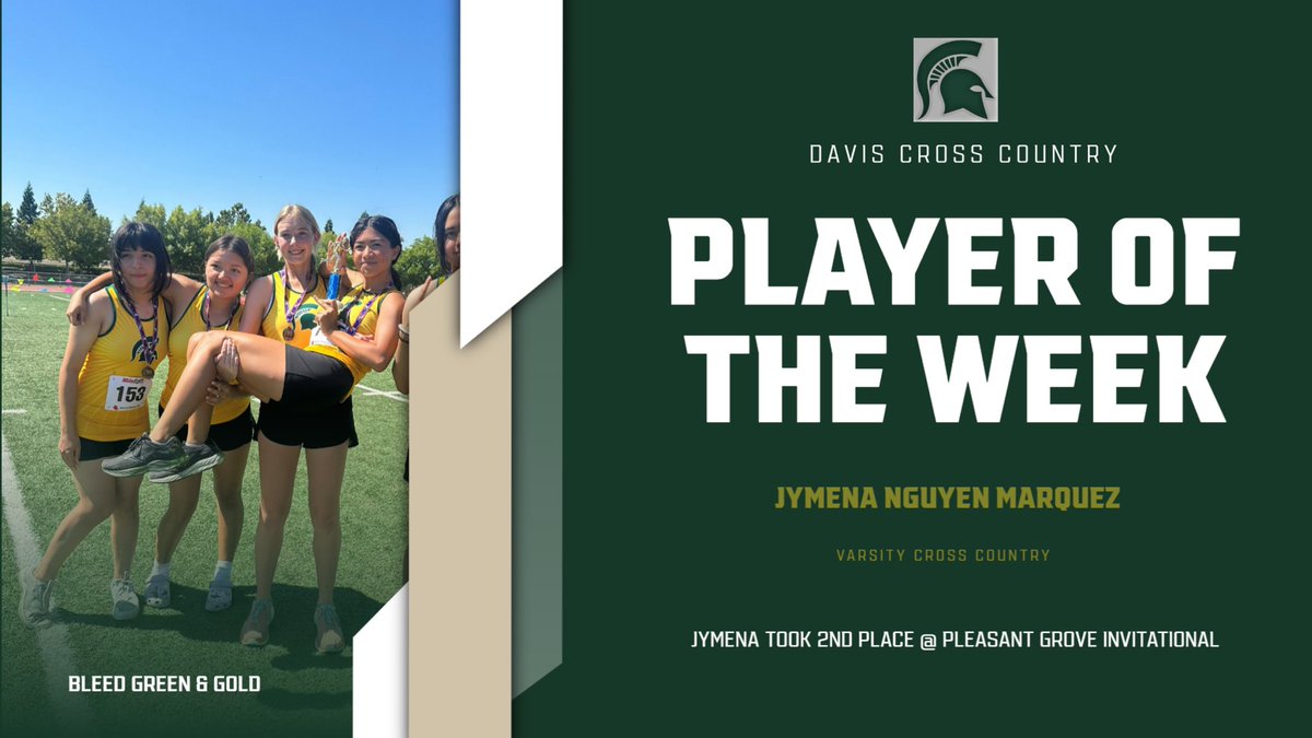 spartanupdate's tweet photo. Davis High Cross Country POW! Jymena Nguyen Marquez. Bleed Green &amp; Gold! https://t.co/Wtviy4gN0V