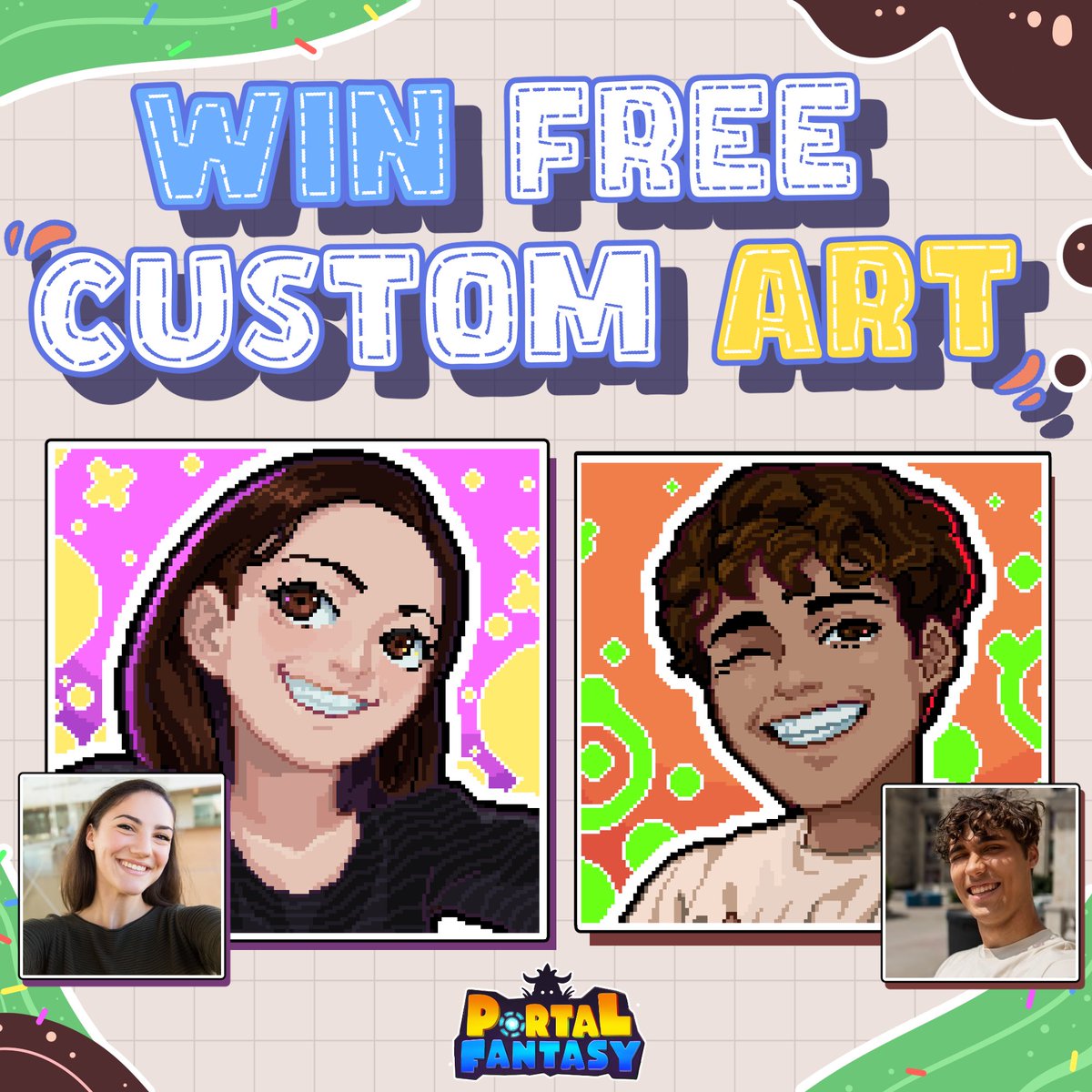 PortalFantasyio's tweet photo. 🎉🎨 GIVEAWAY ALERT! 🎉🎨

Score custom artwork of YOU in pixel art style! 🖼✨🐾🎮

TO ENTER:
🌟 Wishlist on Steam (Link in Bio)
🌟 Follow @PortalFantasyio
🌟 Like &amp; RT

📅 2 winners on Aug 28. Good luck!

#giveaway #pixelart #pixelartist https://t.co/r1dC6325Ba