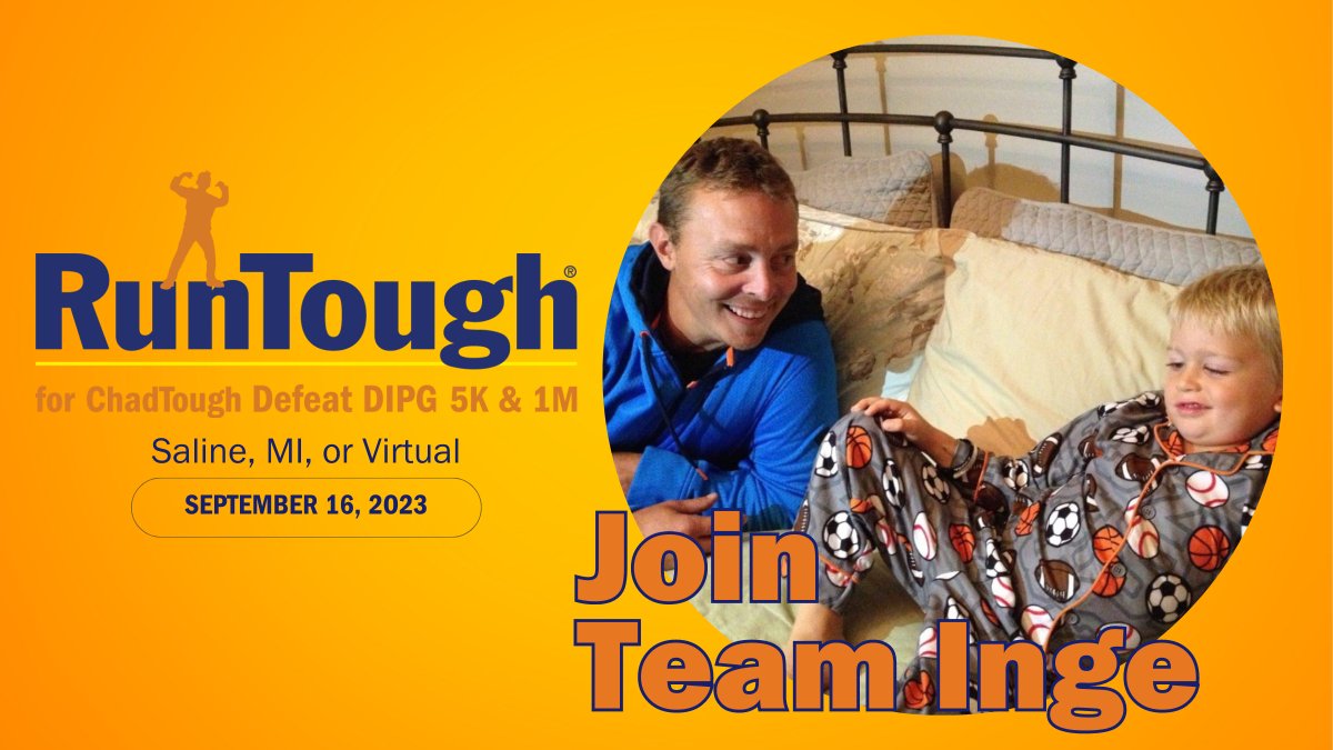 chadtough's tweet photo. Have you ever wanted to be on @BrandonInge's team? Now is your chance!
Help the Inge family make a difference for children with brain cancer by joining their RunTough team: https://t.co/hqYA6At1Jc
#RunTough #ChadTough https://t.co/VhXI7Pia2Y