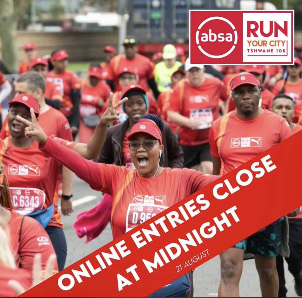 Please get your entries by midnight and come run the sub60 bus with myself and @cherrie_e_fit 💕🫶🏾 #puma #pumanitro #absa #tcity #tshwane10k #AbsaRunYourCity