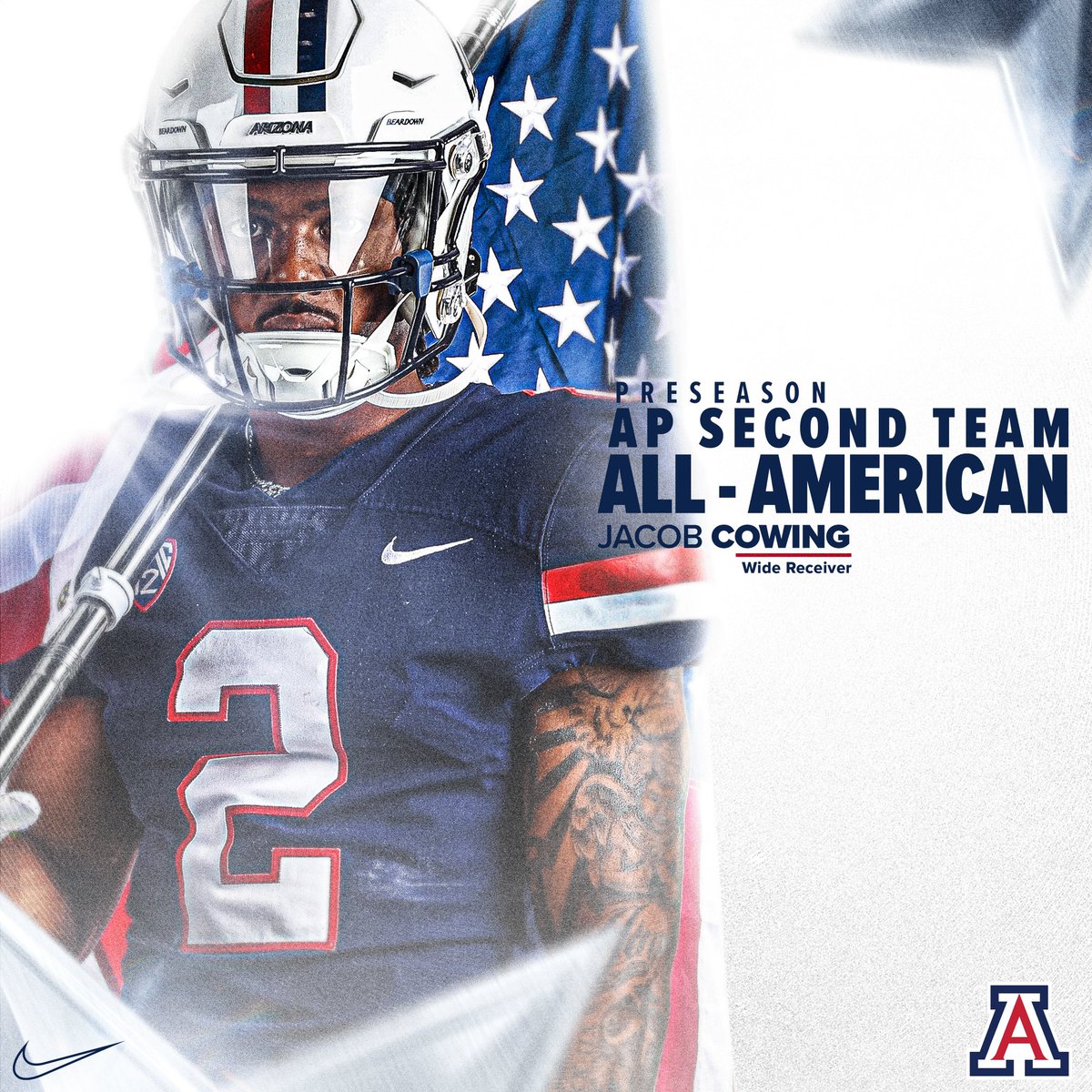 𝐀𝐋𝐋-𝐀𝐌𝐄𝐑𝐈𝐂𝐀𝐍 Congratulations to @jaycowing_ for being selected @AP_Top25 Preseason 2nd Team All-American. 🏆 #ItsPersonal | #DesertFury