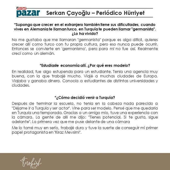 portaldizispr's tweet photo. 📌 Entrevista traducida al español de @serkancayoglu para el periodico @hurriyethaftasonu
 
🎙️Entrevistado por @hakangence

#serkançayoğlu #ozser #kirazmevsimi #ayazdincer #börüdizi #kayaülgen #halkadizi #cihangirtepeli #yenihayat #ademşahin #aaahhbelinda #turkishseries https://t.co/A6s6Q2SmF0
