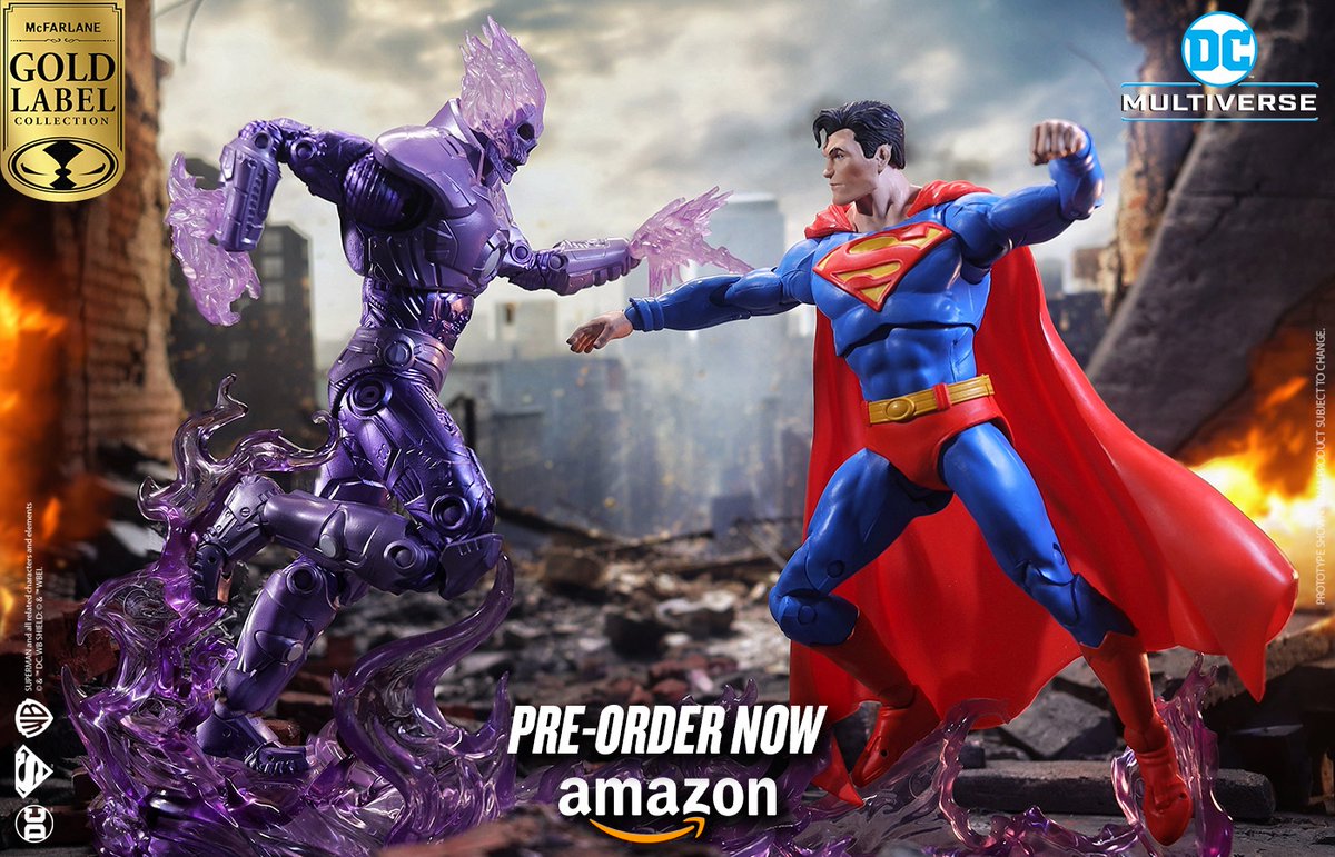 Atomic Skull™ vs Superman™ Gold Label 2-Pack is available for pre-order NOW exclusively at Amazon!
➡️ bit.ly/AtomicSkullvsS…

7' scale figures include 2 energy effects, 2 sets of hands, art cards, flame stand &bases.

#McFarlaneToys #AtomicSkull #Superman #DCComics #GoldLabel