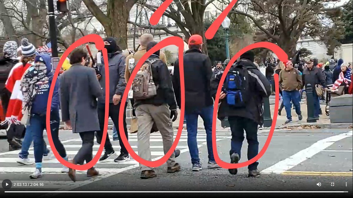 DianthaSol's tweet photo. The circled ones are Jason Scott Jones aka #VIPCamel's entourage: l to r #VIPCamelSidekick, #ThirdWheelJones, #ChakMate (J. Jones' business partner). All 3 were with him as he breached the East side and helped lead the mob to the building.
https://t.co/QP9HyL7Ely https://t.co/sM5onuXyhy