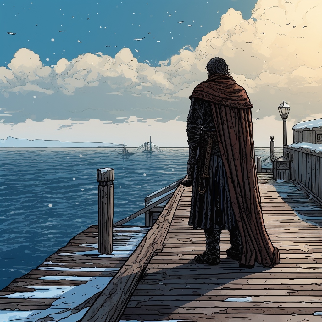 etgunnarsson's tweet photo. An excerpt from my new book:

Brónmal hated the Northlands. Even as High Summer approached, it still snowed. 

Standing on the dock, he watched the ships arrive from Mednodorn across the Gisjaf Sea. The sea calmly stirred. The salty, icy winds swept past and made Brónmal shiver. https://t.co/9Ob4M2fT2e