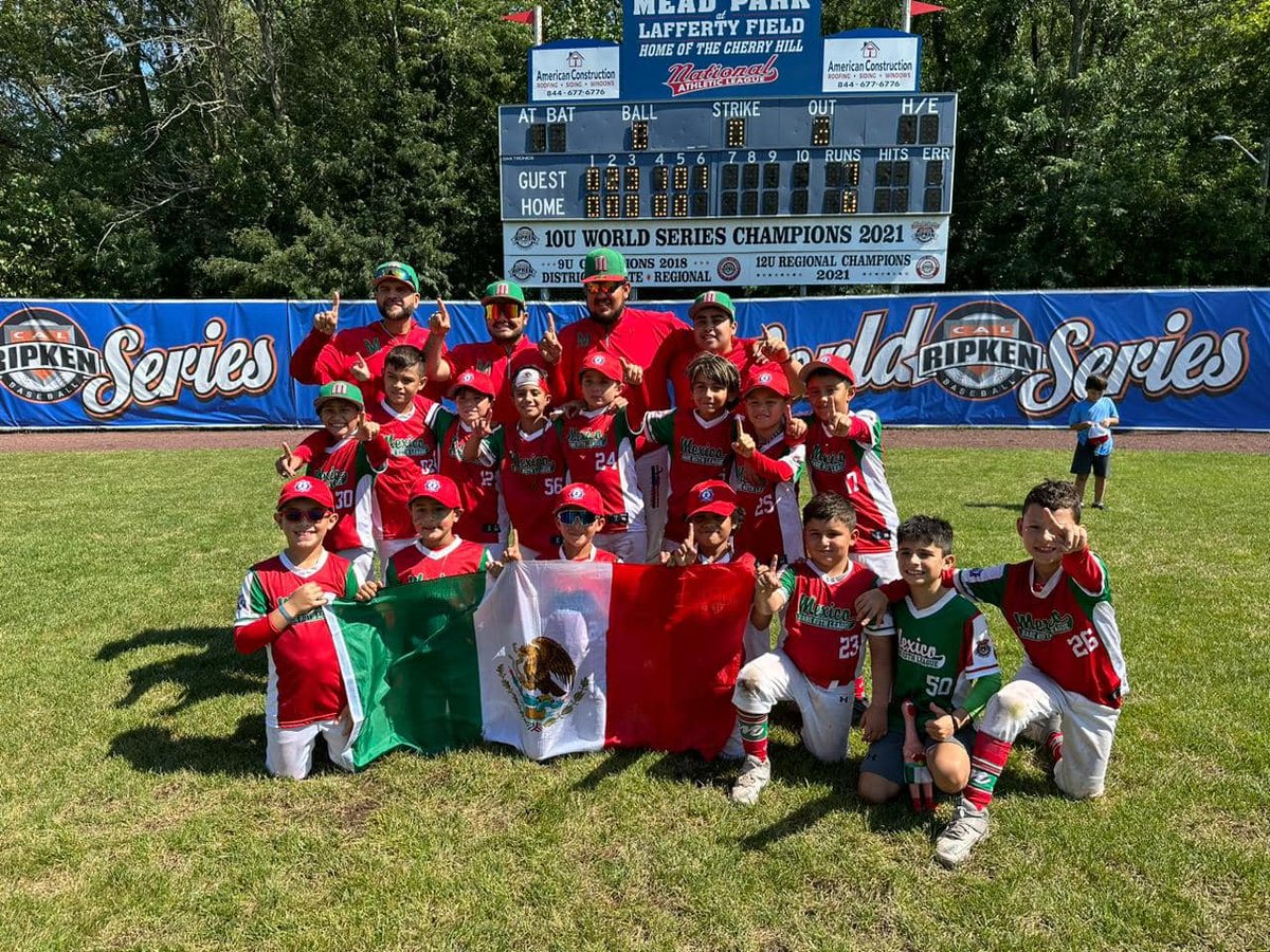 luisaraujo_hdz's tweet photo. Los pequeños de la categoría U-8 se proclamaron campeones de la Serie Mundial Cal Ripken Jr Babe Ruth League en la ciudad de New Jerse al vencer con marcador de 7-0 vs su rival de Hilltop 

México fue representado por Culiacan en el programa de Babe Ruth League. https://t.co/YN1Od2YBvw