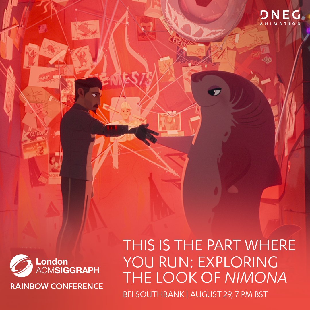dneg's tweet photo. Are you a #Nimona fan? Then don't miss our #DNEGAnimation team at @LondonSIGGRAPH's #RainbowConference next week as they share insights into the making of the film's unique & edgy animation style! Learn more & register here: https://t.co/44VltttHVZ https://t.co/JuyOIo1AvJ