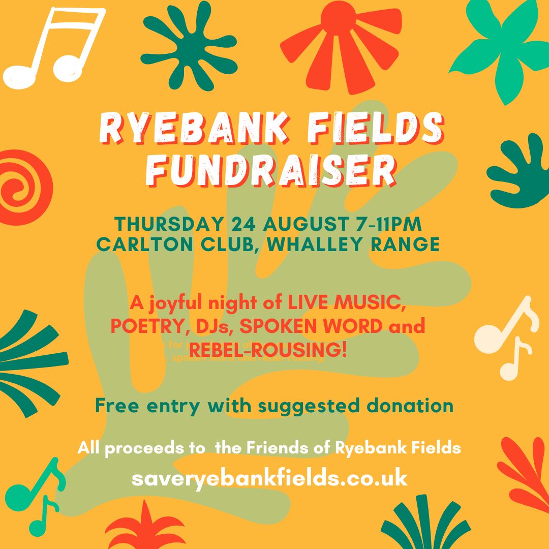 Since March, I've been sharing 'The Song of Ryebank Fields' around #Manchester to raise awareness of the campaign. It'll be getting an airing at the fundraiser - Thurs 24 Aug, 7pm, Carlton Club, #WhalleyRange. Hope to see you there! #poetry #nature #connection @ryebankfields