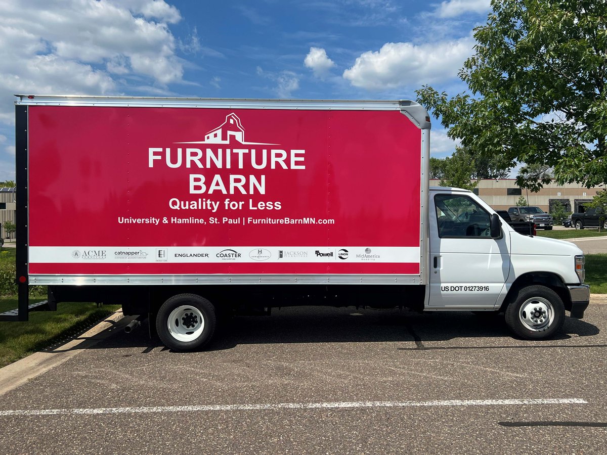 ImpressionSigns's tweet photo. Whether you need brand-new vehicle graphics or just a redo after some graffiti or an accident, Impression Signs has got your back (and most importantly, your back end covered).

Thank you, Furniture Barn, for working with us. https://t.co/A8tlzQkg8z
