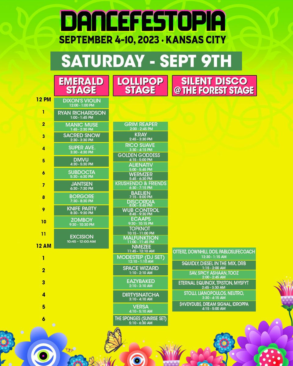 Dancefestopia schedule 