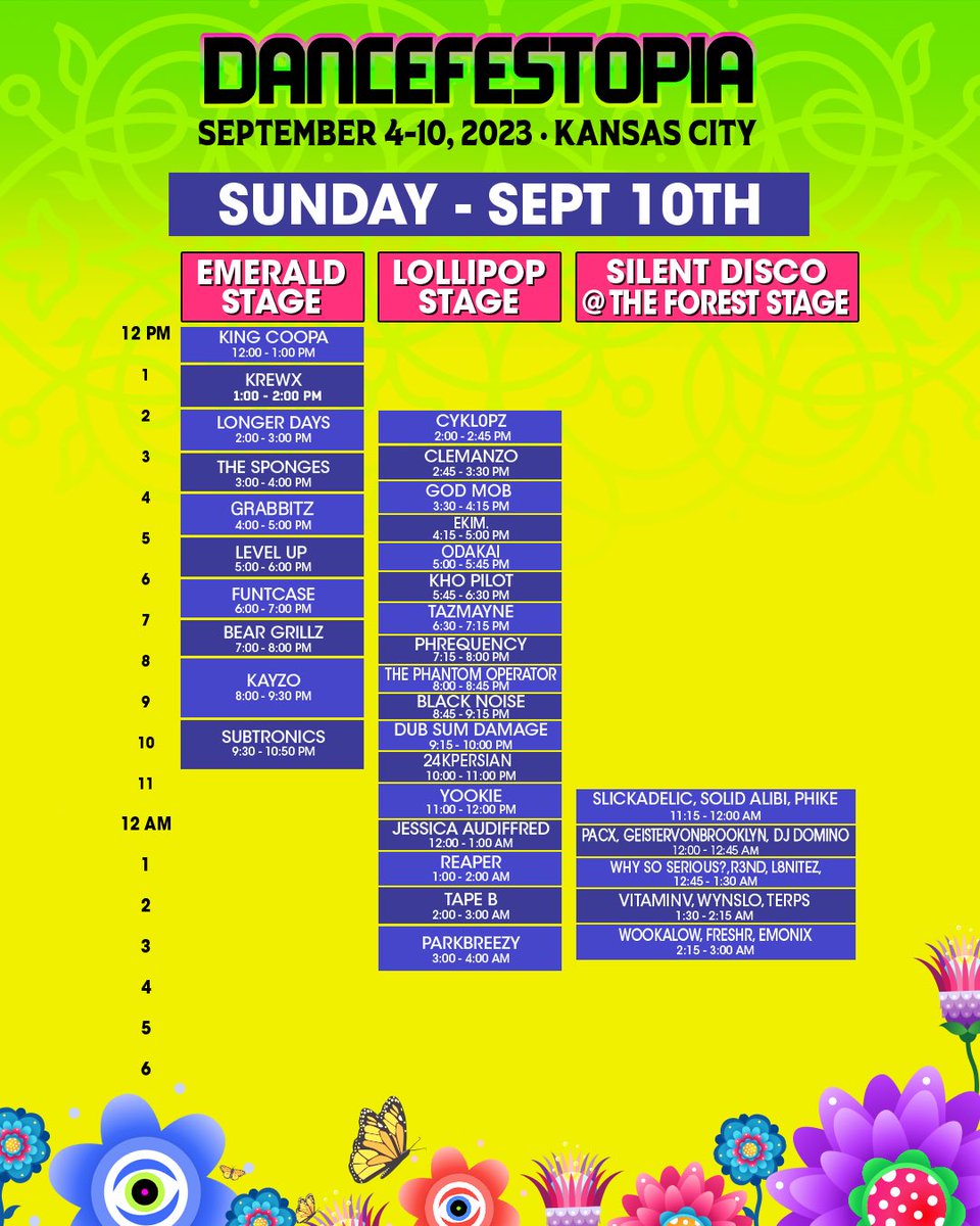 Dancefestopia schedule 