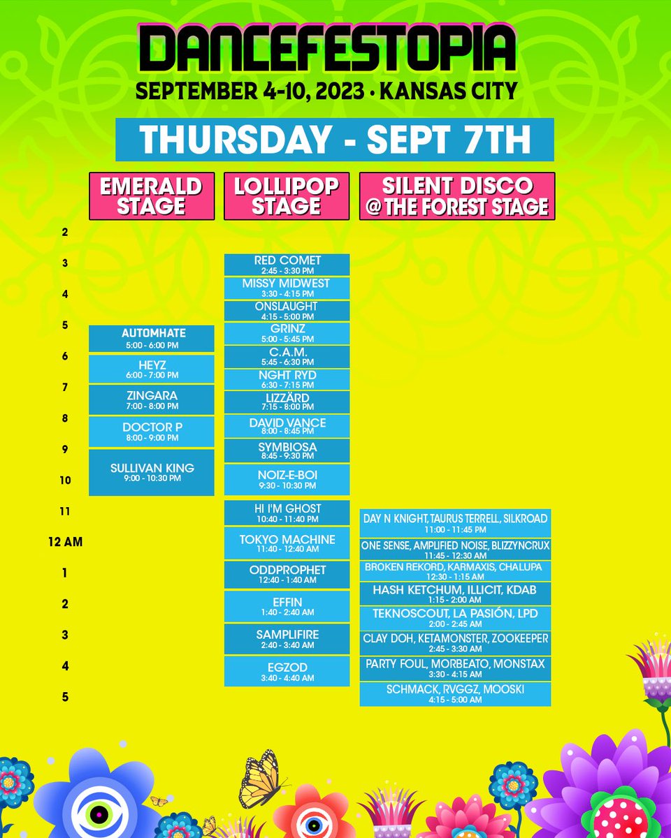 Dancefestopia schedule 