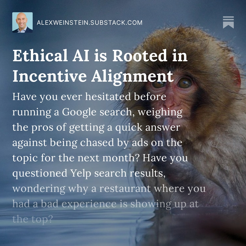 New blog post: following the incentives is a great way to see who'll win and lose from the #AI boom. 

alexweinstein.substack.com/p/ethical-ai-i…