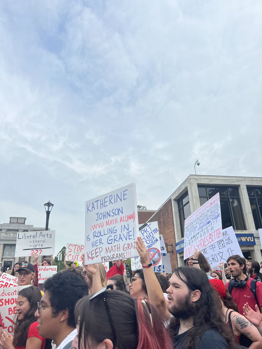 WVU_WGST's tweet photo. Today, August 21st, many West Virginia University students participated in a walkout to take a stand against the 32 programs that are potentially being cut. Among those 32 programs,  we would see the discontinuation of World Languages, Literatures, and Linguistics. https://t.co/liPWoshMzV