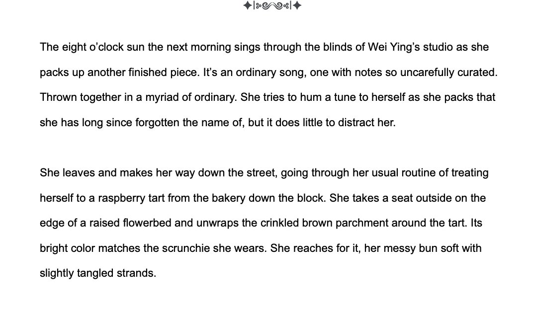 sonderstarlight's tweet photo. last wip of my @MXTXMuseumGala fic before i post on friday #wipwednesday #mdzsww 🌿🥖🪻💚 https://t.co/qegTyFqa94