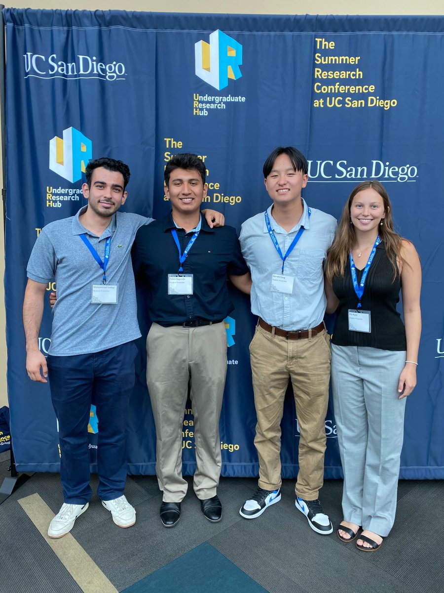 Amir Zarrinpar (@zarrinparlab) on Twitter photo So proud of our lab undergrads (Mohammad/Garrett/Pablo/Ella) who represented at UCSD SRC. All are Eureka Award Winners, and all did absolutely outstanding jobs. A special shoutout to their lab mentors <a href="/LingarajuAmulya/">Amulya Lingaraju</a>, <a href="/AriannaBrevi/">Arianna Brevi</a>, <a href="/MCRObchmNicole/">🧬🦠Nicole👩🏻🔬🧪</a>, and <a href="/ericamaissy/">Erica</a>. #proudpi So proud of our lab undergrads (Mohammad/Garrett/Pablo/Ella) who represented at UCSD SRC. All are Eureka Award Winners, and all did absolutely outstanding jobs. A special shoutout to their lab mentors <a href="/LingarajuAmulya/">Amulya Lingaraju</a>, <a href="/AriannaBrevi/">Arianna Brevi</a>, <a href="/MCRObchmNicole/">🧬🦠Nicole👩🏻🔬🧪</a>, and <a href="/ericamaissy/">Erica</a>. #proudpi