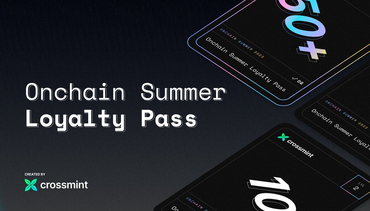 THE GAME JUST STARTED 🥷

<a href="/crossmint/">Crossmint</a> is launching the Onchain Summer Loyalty Pass 🟡🌴

If you've minted on Base, this is for you. If not, this is the sign to start.

Earn XP and win prizes by collecting NFTs from Onchain Summer creators.

Get yours now and become an OG collector