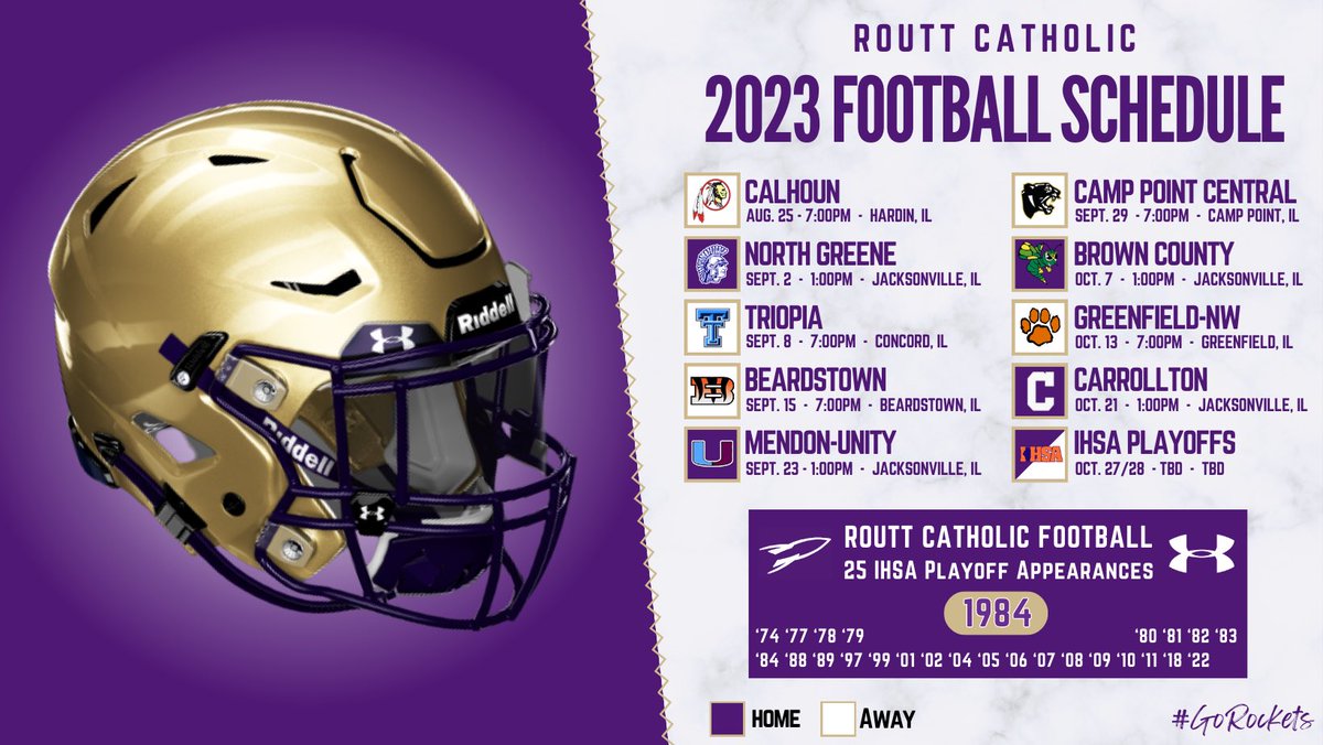 CatholicRoutt's tweet photo. We checked the calendar… it’s #GameWeek 🏈

🆚 Calhoun 
📆 Friday, Aug. 25
📍 Hardin, IL
🕜 7:00pm 

#GoRockets 🚀 #BeatCalhoun https://t.co/uBJJcls54R