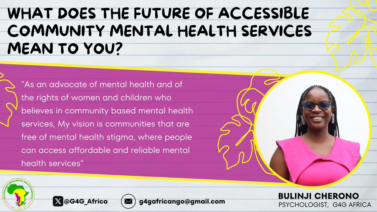 'My vision is communities that are free of mental health stigma, where people can access affordable and reliable #mentalhealth services' 
#MentalHealth4All #meettheteam