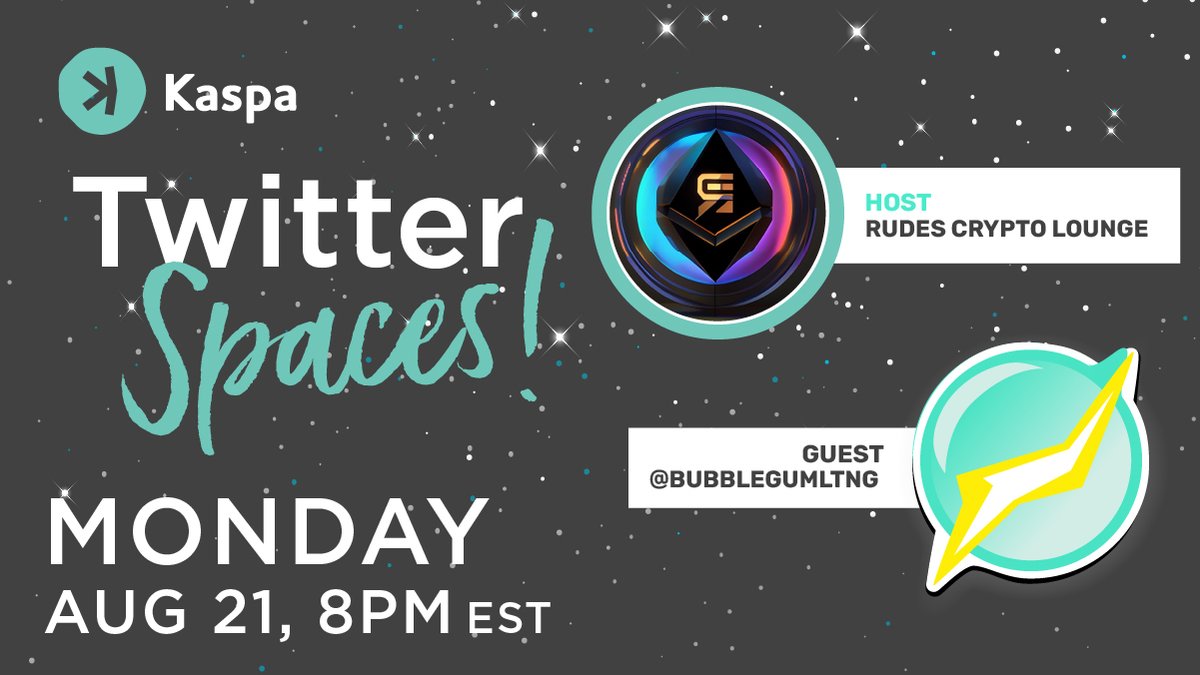 AMA, hosted by <a href="/RudesLounge/">Official Rudes Crypto Lounge</a>! 
With #kaspa guest,<a href="/BubblegumLtng/">Nathaniel Crowningshield 𐤊</a>
Today, Monday at 8pm EST  

Some topics include: 
• Ice River KAS Miners 
• L2 Ecosystem 
• Will $Kas replace $Eth?

x.com/i/spaces/1ypKd…