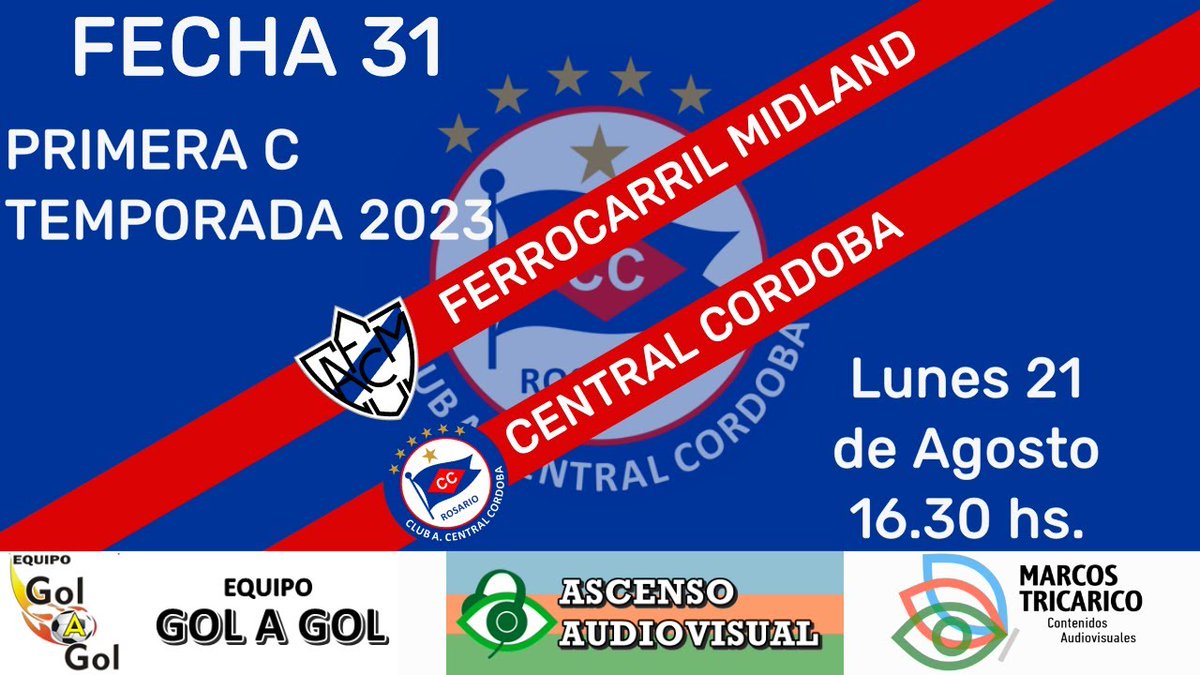 Este lunes 21 de agosto a las 16:30hrs de local F.C Midland enfrentará a Central Cordoba  por la fecha 31 de la #primeraC

Podras disfrutarlo en el canal de youtube : "Midland en Directo" y equipo gol a gol"

#DejenTransmitirALosPartidarios #mpu #Fcmidland #centralcordoba