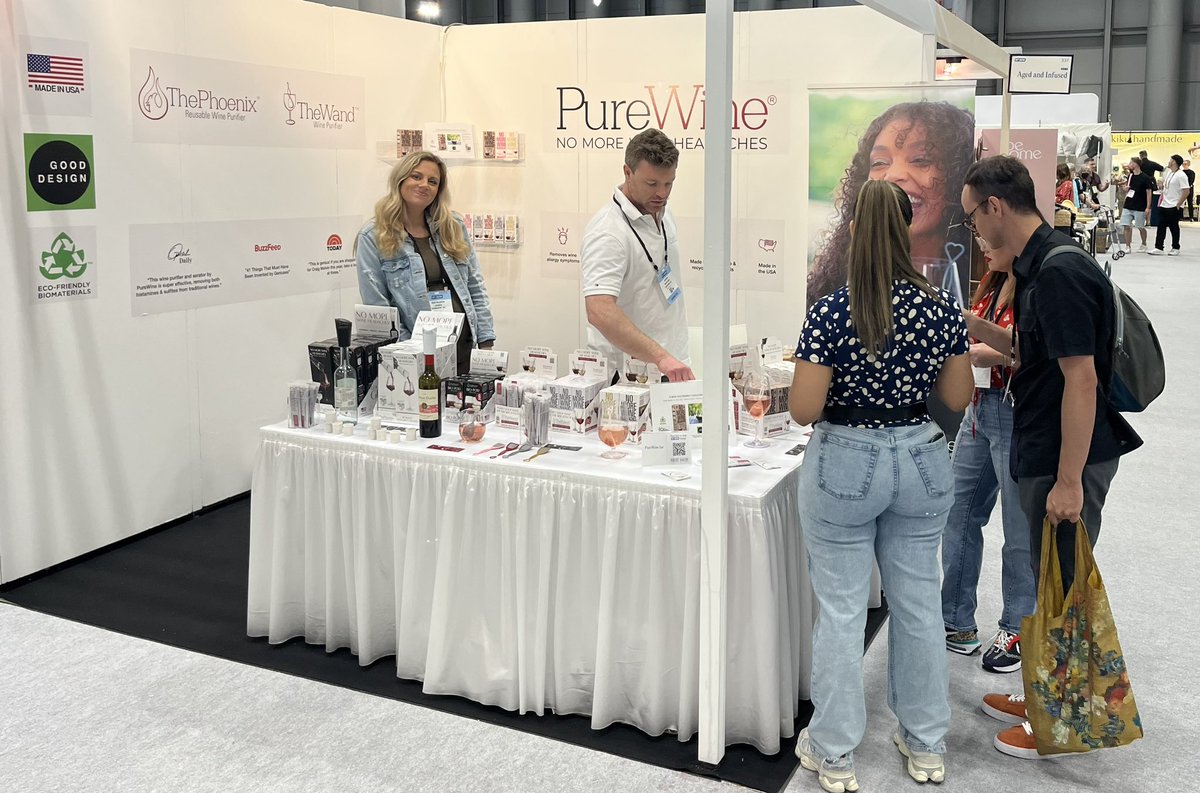 Greg_Anderson1's tweet photo. A great week for Team PureWine in NYC! Always gratifying to hear so many stories from customers who say PureWine is making a difference! #NoMoreWineHeadaches #NYNow #Ink48 @DrinkPureWine @nynowmarket https://t.co/yICmFnpFBt
