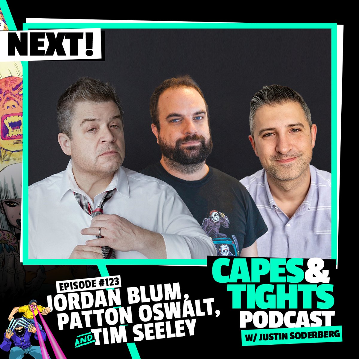 This Wednesday, Jordan Blum, Patton Oswalt and Tim Seeley join the Capes and Tights Podcast to discuss their comics #MinorThreats, #TheAlternates and much more! Subscribe on Apple or Spotify to make sure you don't miss this one!

capestights.com/links

#comics #comicbooks