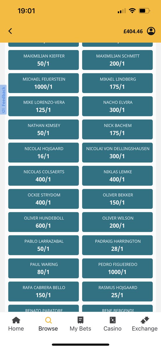 Vaisey's tweet photo. @BenColeyGolf @NeilHennelly Am I missing something, why wouldn’t Betfair be pricing him? https://t.co/aVeJKfyI54