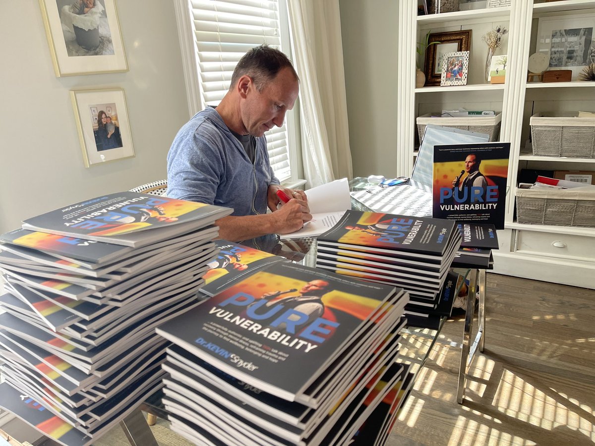 kevincsnyder's tweet photo. Another book signing today in prep for an upcoming speaking engagement … honored and humbled.  I never thought I wrote well until one of my college professors gave me the encouragement. 10 years later I published my first book. 8 since. Encouragement matters. https://t.co/4RA96Si6Qa