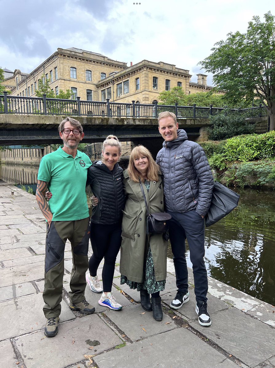 Dan & Helen come to #Saltaire on their #PennineAdventure TV show on Channel 5 to see some of the sights with Salts Walks. Tomorrow, Tuesday 22nd at 9pm. #WorldHeritageSite