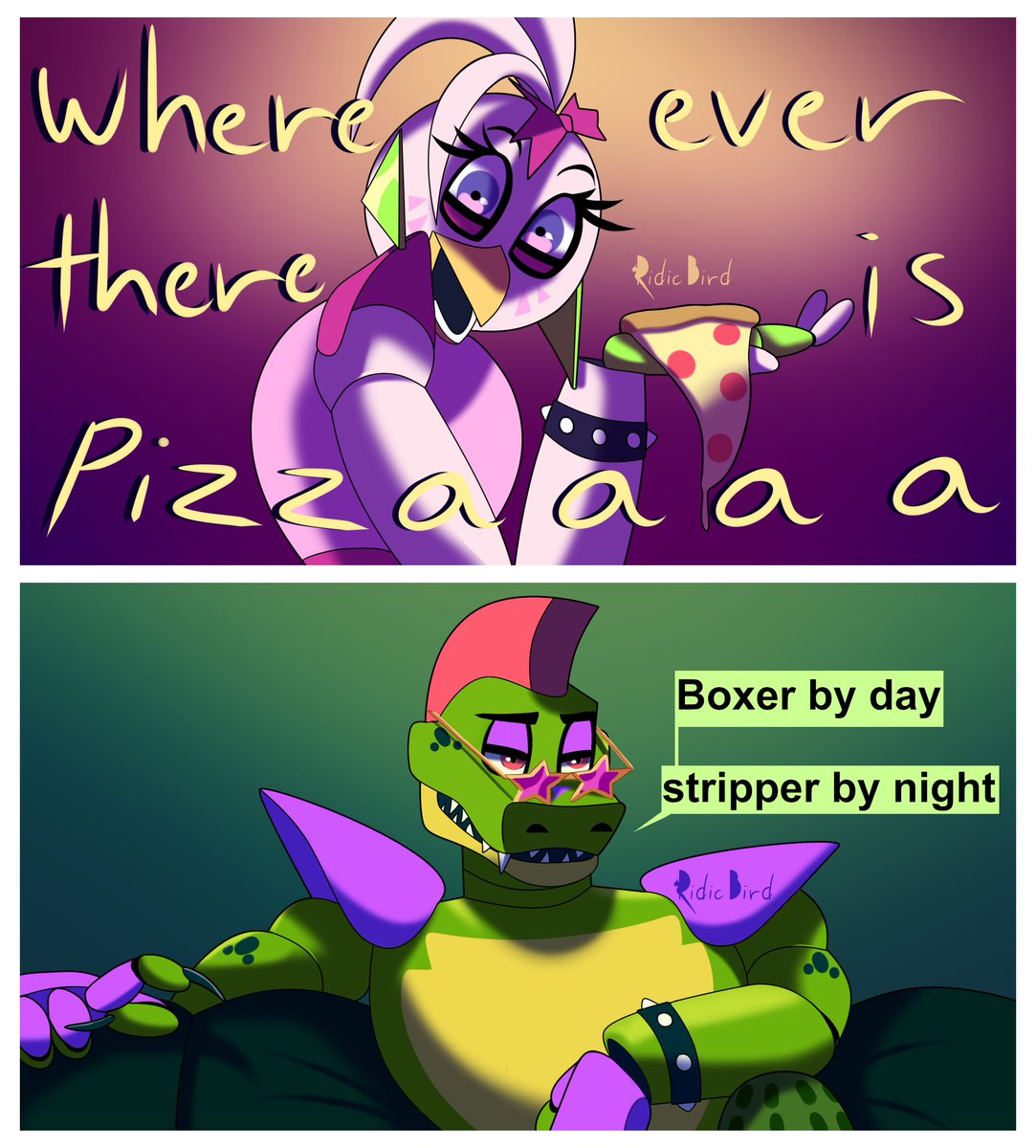 If The Glamrocks had to work elsewhere, what place? [ five nights at Freddy’s security breach fnaf ]