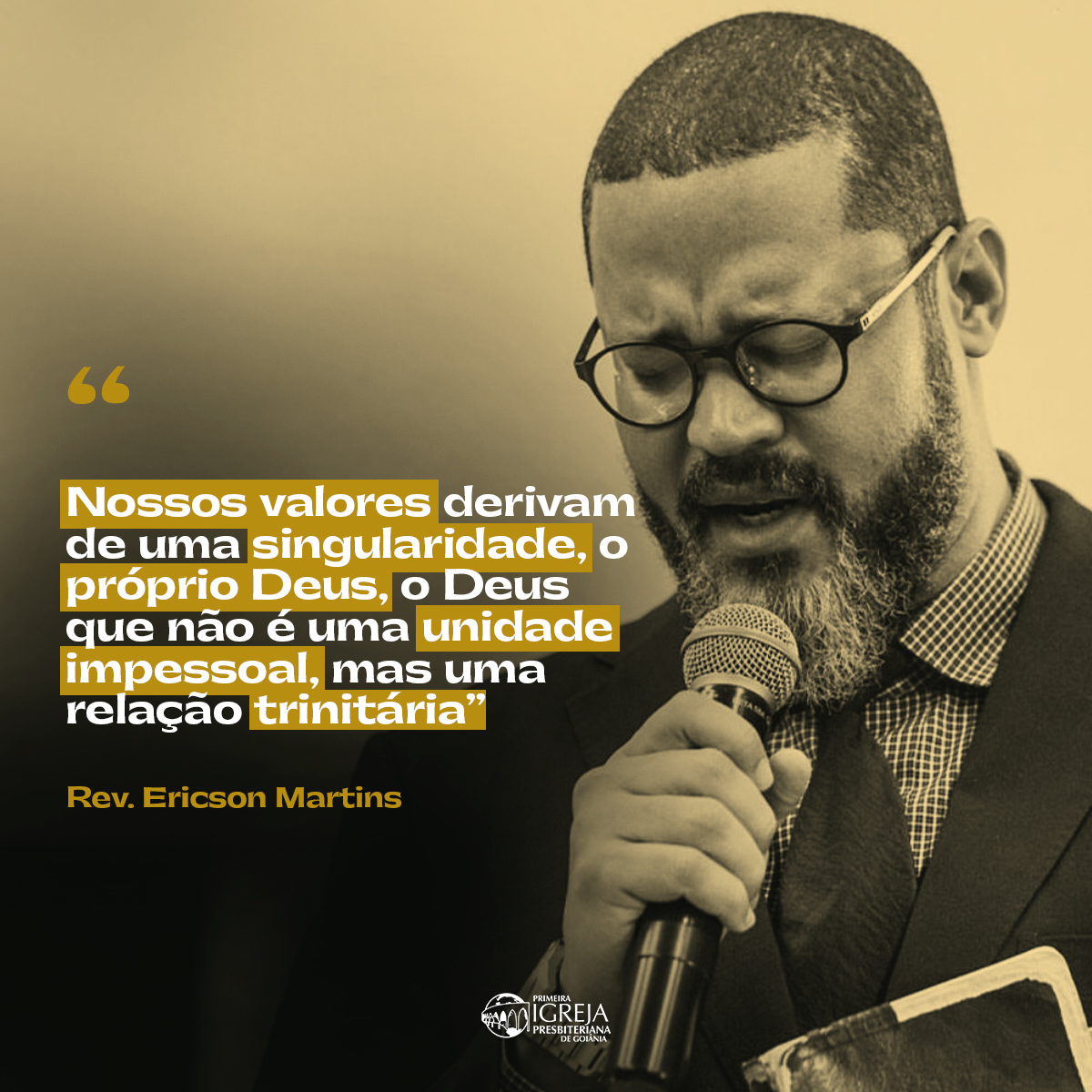 PIPG1's tweet photo. "Nossos valores derivam de uma singularidade, o próprio Deus, o Deus que não é uma unidade impessoal, mas uma relação trinitária"
Rev. Ericson Martins
#frases #frasepastoral #goias #Goiânia #pipg https://t.co/LsZxsf2yO9