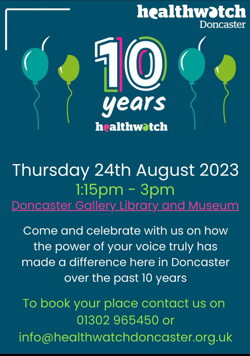Lets Celebrate 10 Yrs Of @HWDoncaster In Doncaster. Do You Know How To Contact Healthwatch? Do You Know Where Healthwatch Is Located In Doncaster? Do You Know What Work Healthwatch In Doncaster Does? What Impact Has Healthwatch Had In Doncaster? Thank You