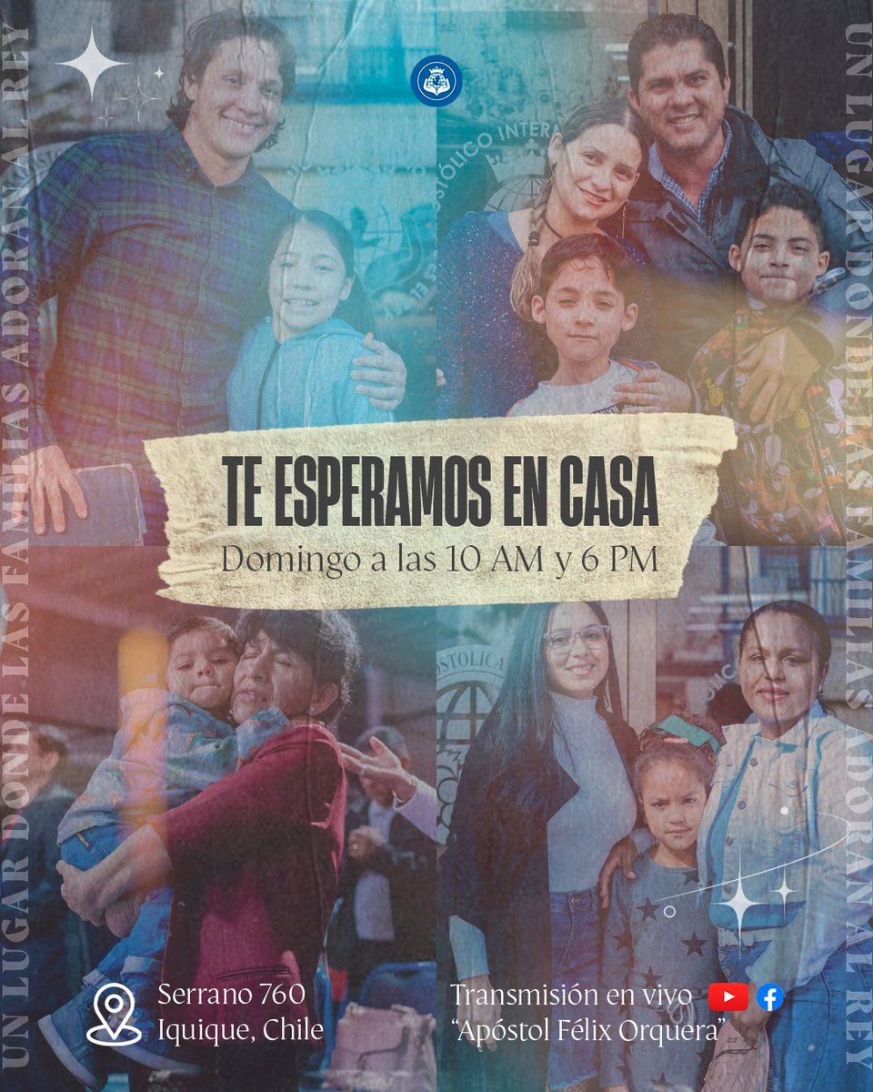 ApostolFelixO's tweet photo. ✨🙌🏼 Listos y expectantes para estar juntos en familia este domingo. Te esperamos a las 10 AM &amp; 6 PM en nuestros servicios. NO TE LO PIERDAS 🔥 https://t.co/yM6MmgGz9j