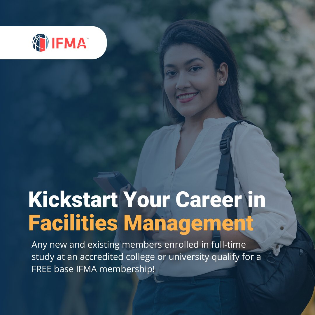 IFMA's tweet photo. 🎒 Attention students! 📢 Join IFMA now - or renew your base membership for another year - for FREE, and you'll have access to 30+ membership benefits to help you succeed. 

Learn more: https://t.co/EcH5OkDJim https://t.co/tAksMT48NM