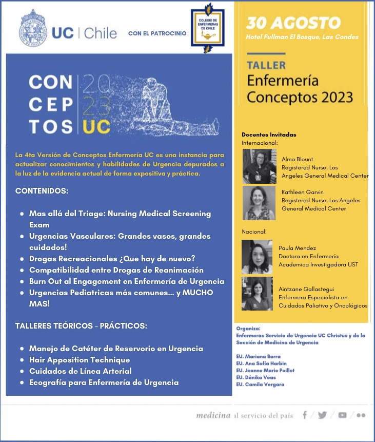 colegioenfermer's tweet photo. Con el patrocinio del Colegio de Enfermeras de Chile, te invitamos a participar este 30 de agosto en el Taller Enfermería Conceptos 2023. 
Toda la información en la gráfica. https://t.co/ib28Y9yEqp
