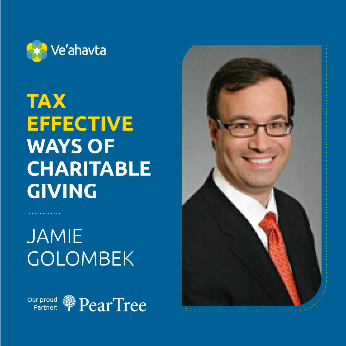 VeahavtaNews's tweet image. Join @JamieGolombek and co-presenter and investment expert @NormanLevine100 for Tax Effective Ways of Charitable Giving, presented by @PearTreeCanada 

September 7 | 8:00 am | On Zoom
Sign up here 👉 bit.ly/3YycQbK