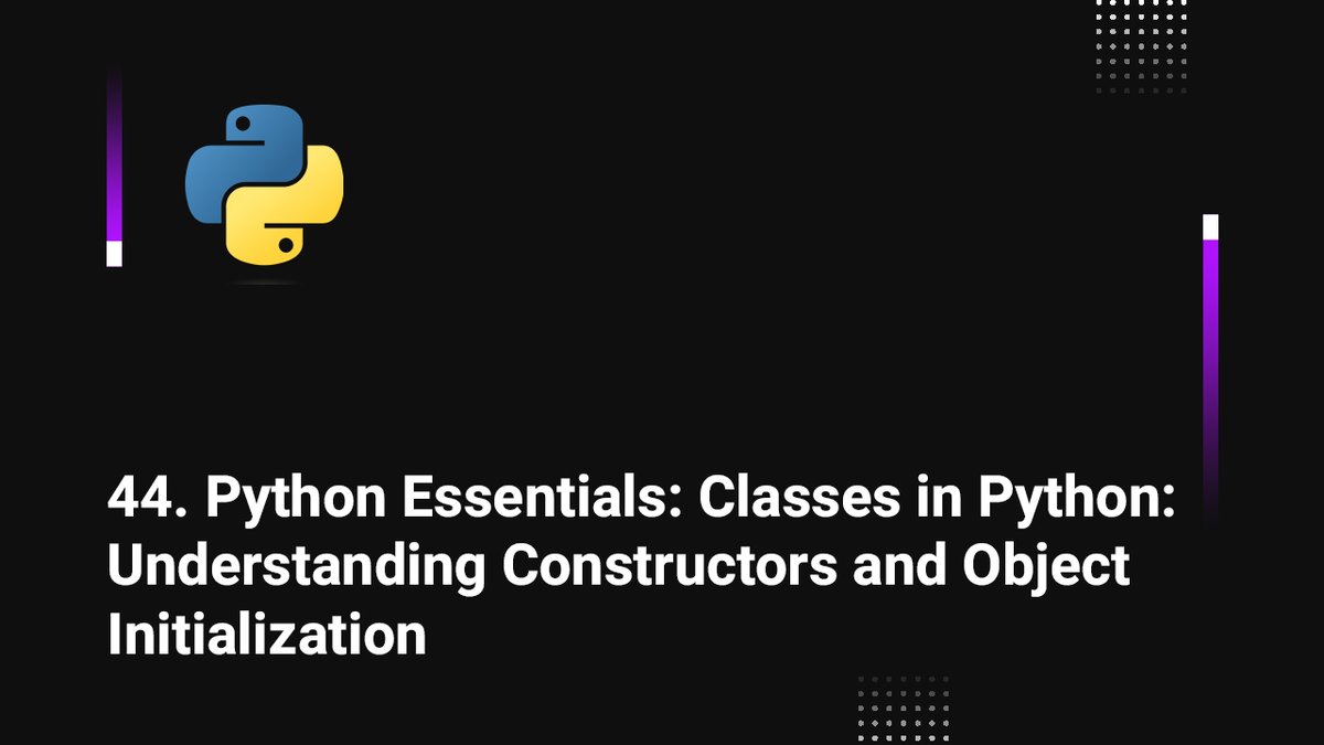 skillbakery's tweet image. 44. Python Essentials: Classes in Python: Understanding Constructors and Object Initialization

youtu.be/4UI94zDis5k via @YouTube

#deeplearning #pyhtonprogramming #learnpython #developer #MondayMotivation #mondaythoughts
#skillbakerystudios #MondayMood