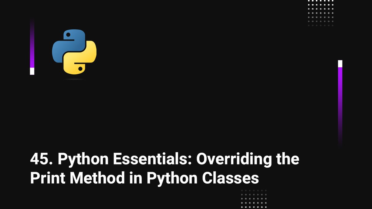 skillbakery's tweet image. 45. Python Essentials: Overriding the Print Method in Python Classes

youtu.be/9Vaa-MbfxFc via @YouTube

#deeplearning #pyhtonprogramming #learnpython #developer #MondayMotivation #mondaythoughts
#skillbakerystudios #MondayMood