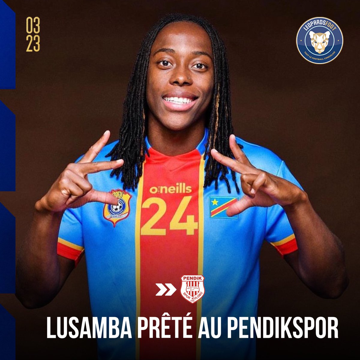 leopardsfoot's tweet photo. 🐆 OFFICIEL : Lusamba prêté au Pendikspor !
Arnaud Lusamba évoluera désormais sous les couleurs de Pendikspor.
Le milieu congolais a été prêté par l’Alanyaspor pour une saison sans option d’achat.
#congo #lusamba #pendikspor #mercato https://t.co/0onL6FgXjU