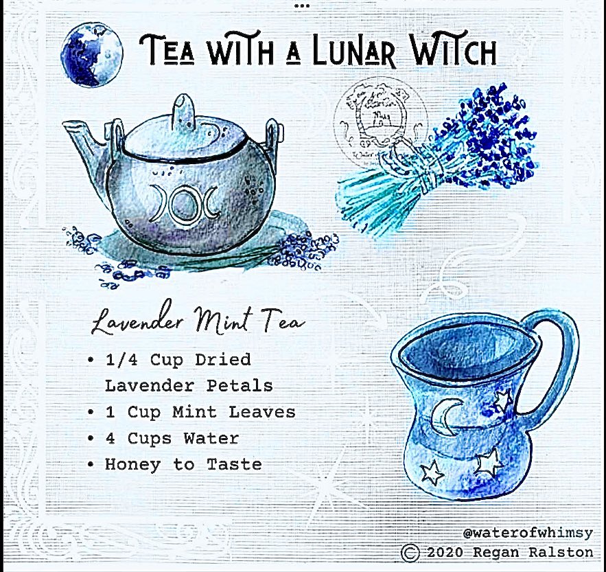 Is it #teatime yet? #tea #witchcraft #womensart Art by Regan Ralston.
