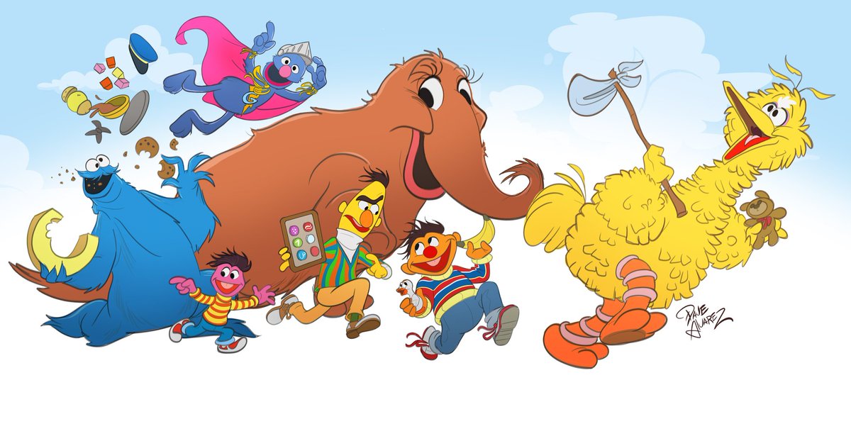 DAlvarezStudio's tweet photo. Today we have a double-entry.
This time with Snuffy and the guy who started it all, Roosevelt Franklin!

#characterdesign #sesamestreet #bigbird #DaveAlvarez #artist #joemathieu   #cookiemonster #supergrover #snuffy #rooseveltfranklin @sesamestreet @sesameworkshop https://t.co/9cPyFdRA5R